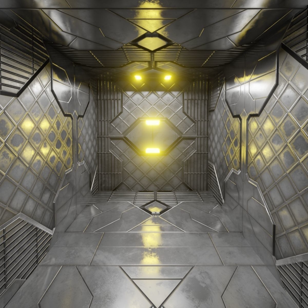 Sci Fi Interiors Modular Low-poly 3D model_4