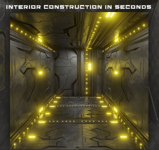 Sci Fi Interiors Modular Low-poly 3D model_3
