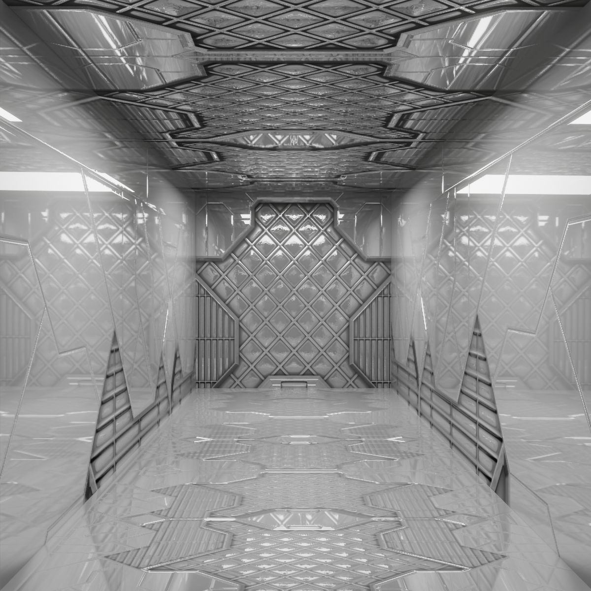 Sci Fi Interiors Modular Low-poly 3D model_5