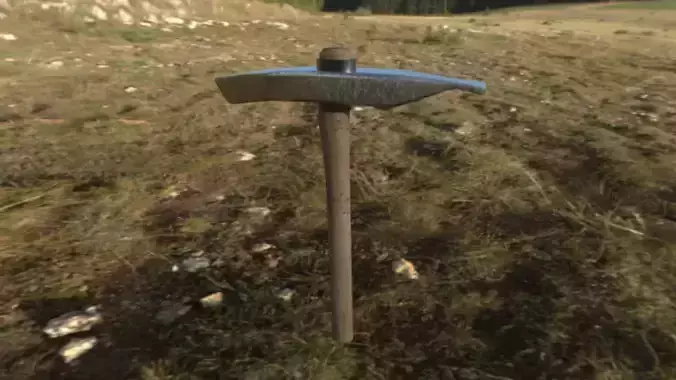 Medieval Pickaxe Low-poly 3D model
