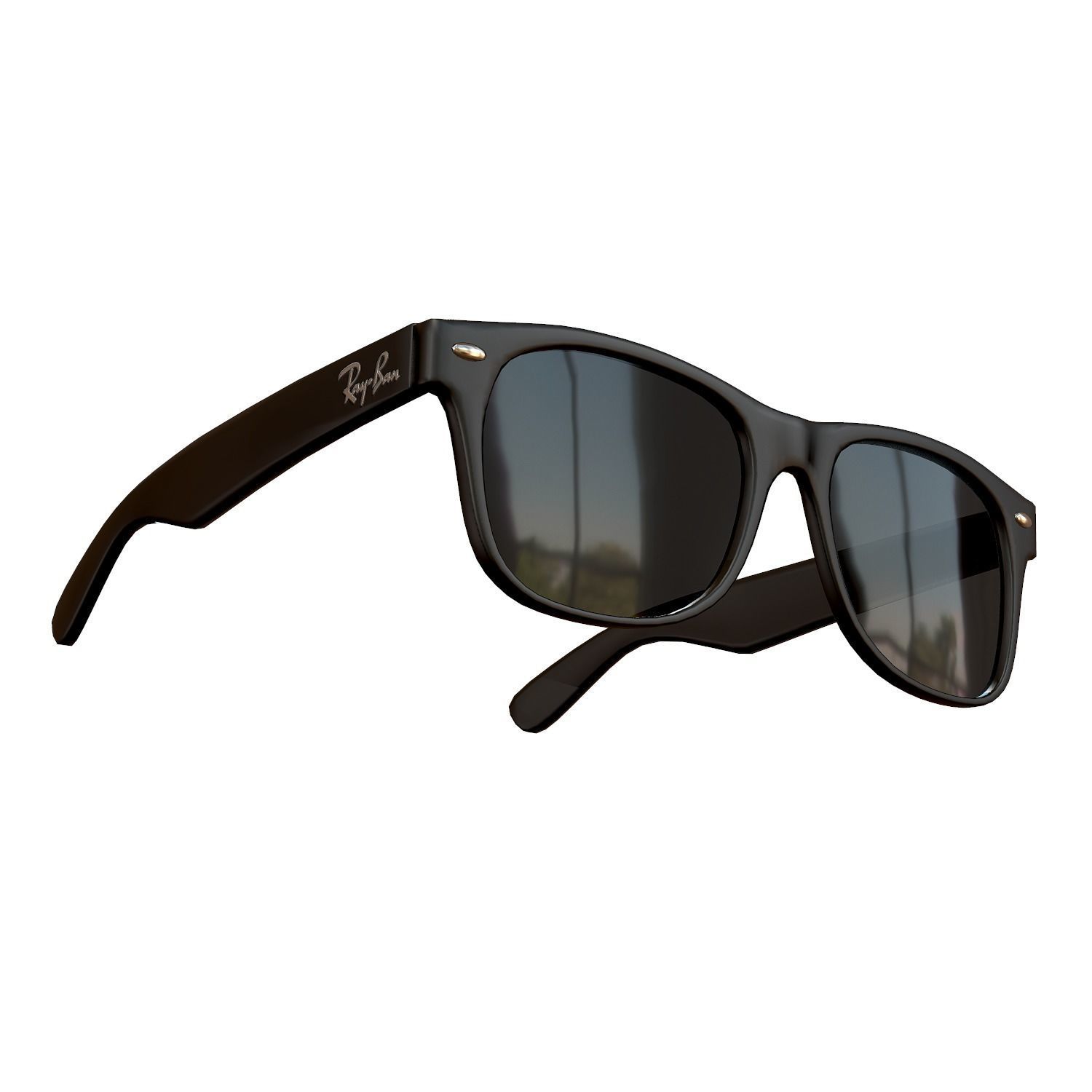 Ray-Ban Wayfarer Sunglasses Low-poly 3D model_19