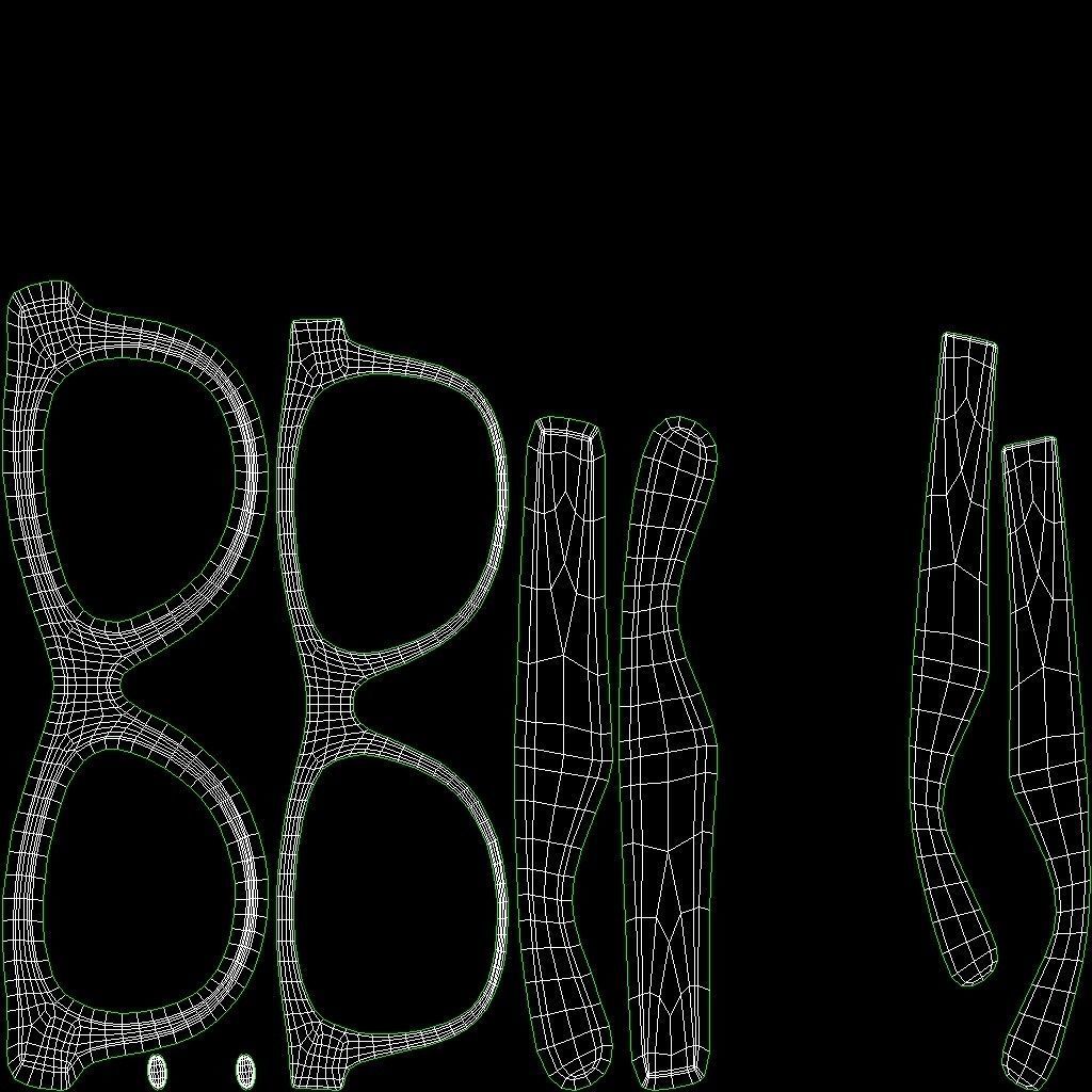 Ray-Ban Wayfarer Sunglasses Low-poly 3D model_11