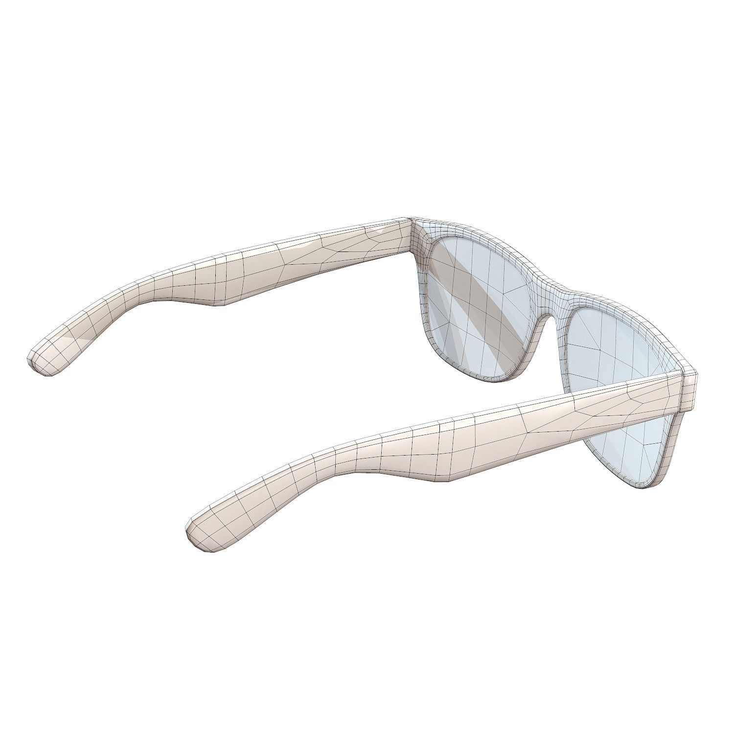Ray-Ban Wayfarer Sunglasses Low-poly 3D model_10