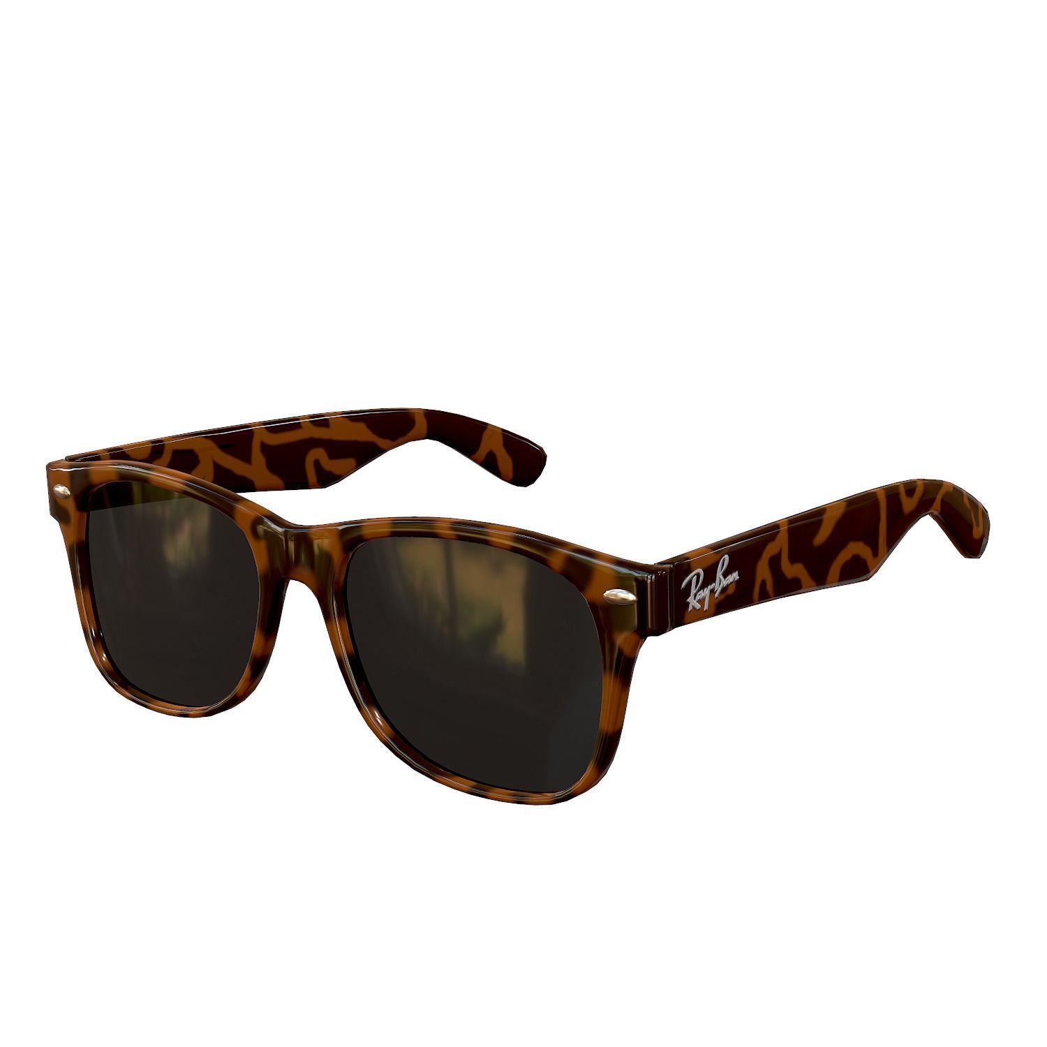 Ray-Ban Wayfarer Sunglasses Low-poly 3D model_2