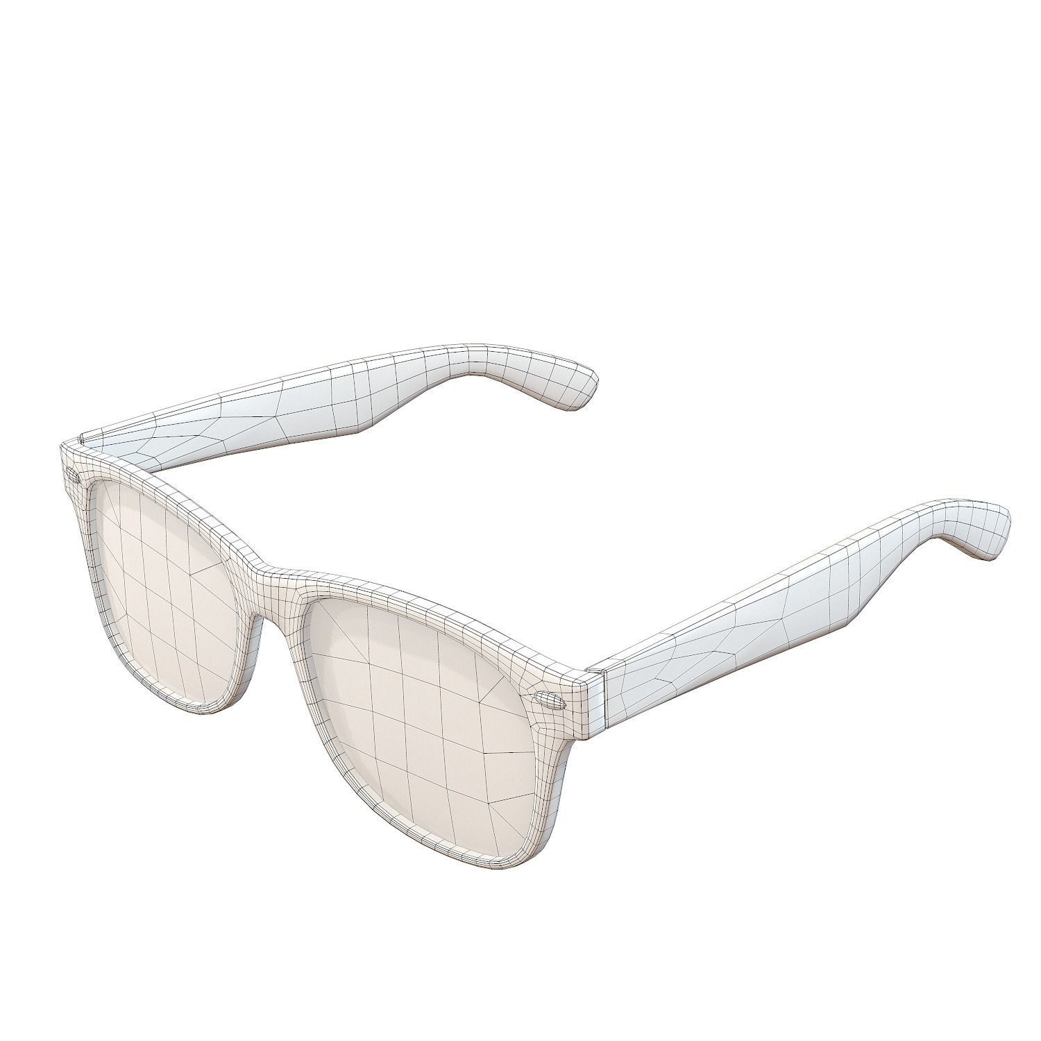 Ray-Ban Wayfarer Sunglasses Low-poly 3D model_9