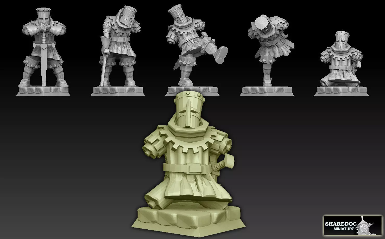 Black Knight Mediumpack 3D print model_0