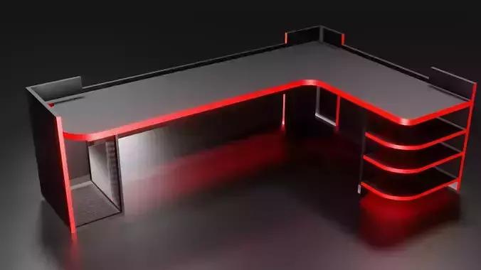 Gaming Desk Free low-poly 3D model