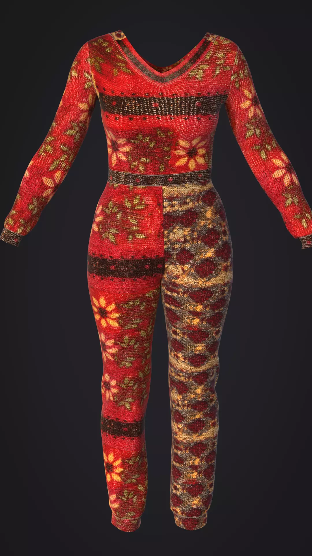 WOMEN JUMPSUIT Low-poly 3D model