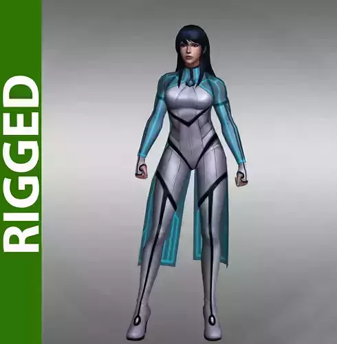 Aero 3d model Rigged Low-poly 3D model