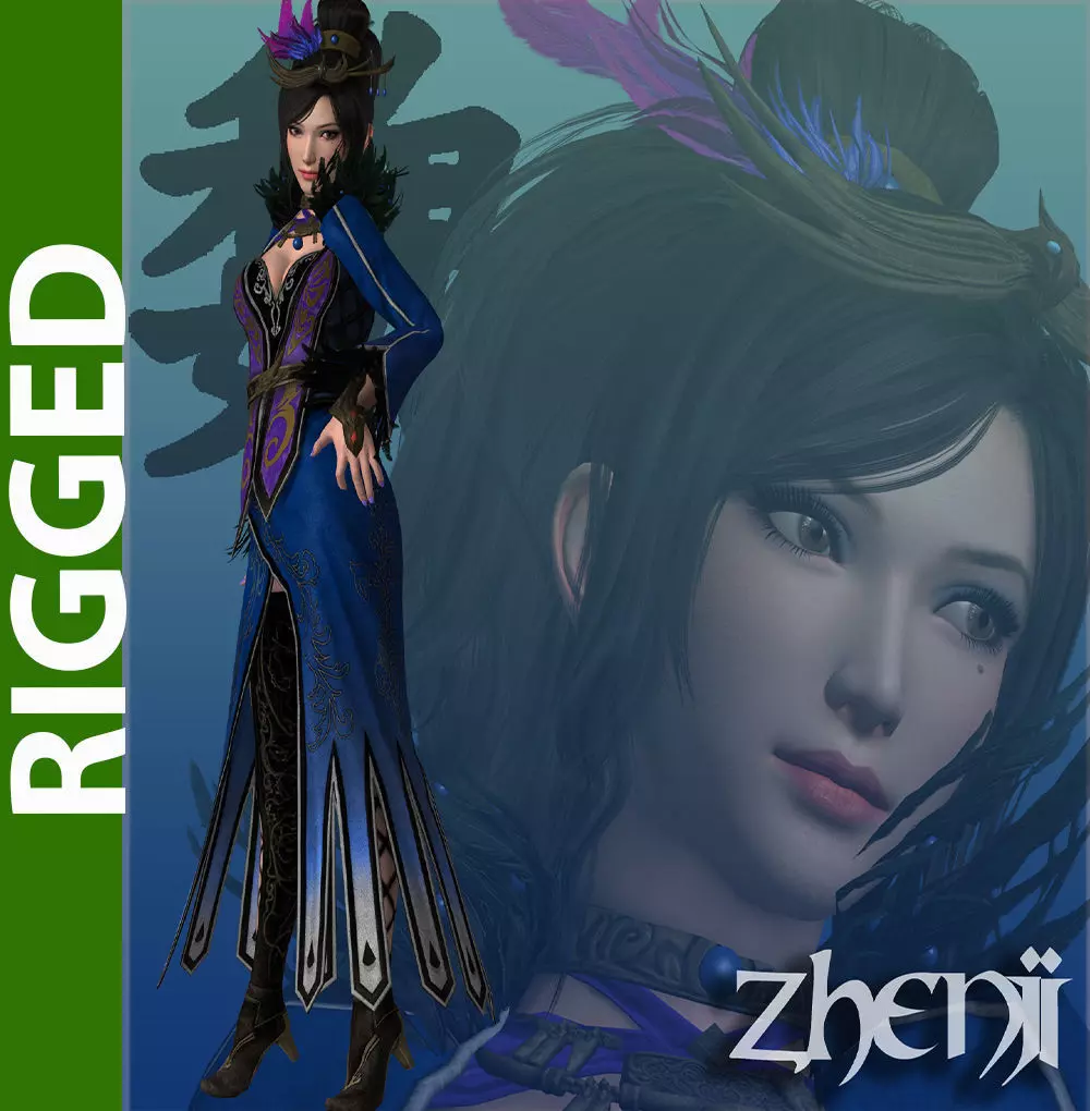 Zenji 3D Rigged Model 3D model