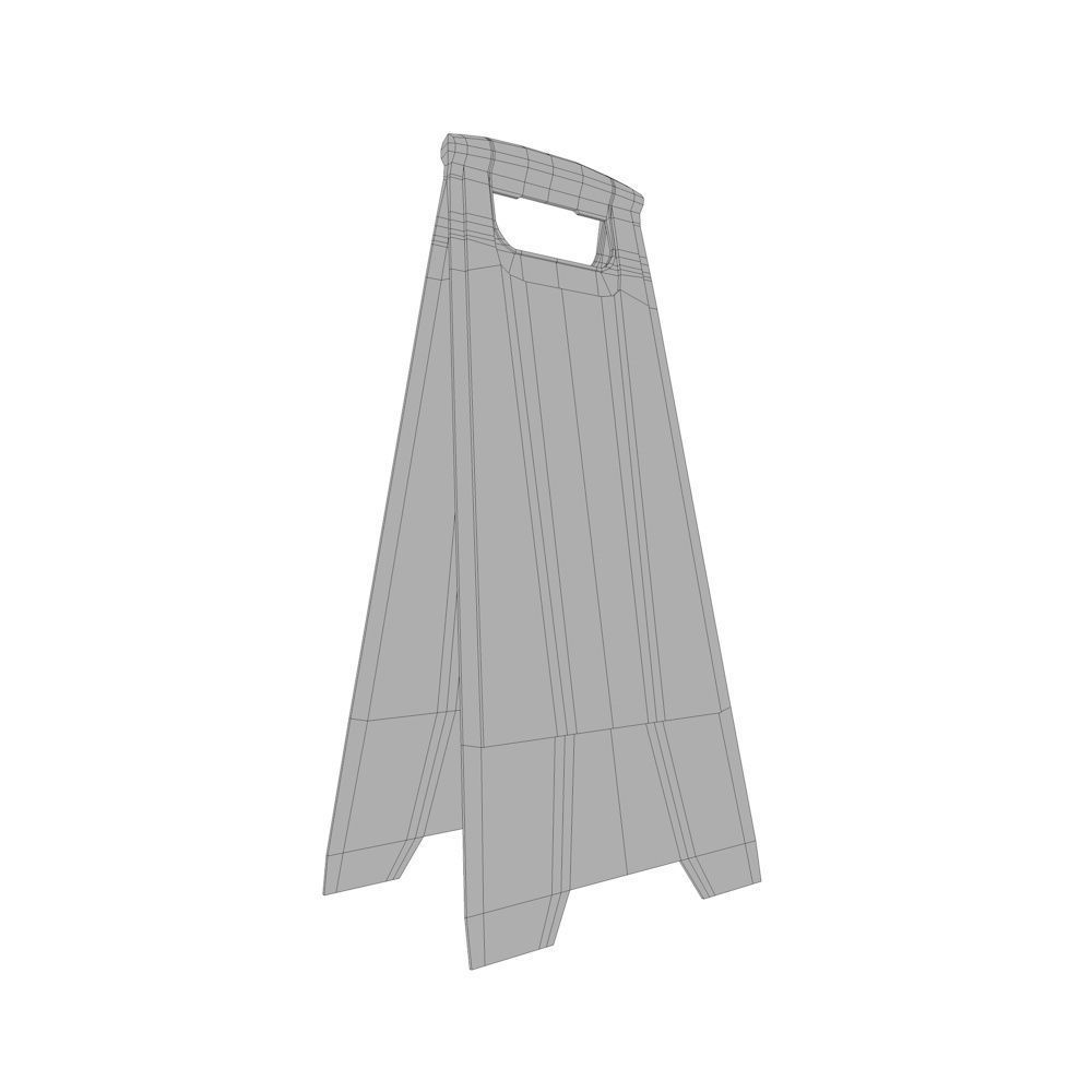 Caution Wet Floor Sign Low-poly 3D model_4