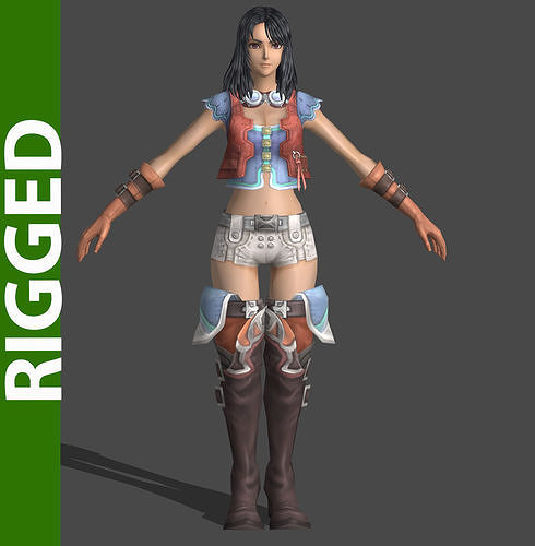 Xb Sharla 3D Rigged Model 3D model