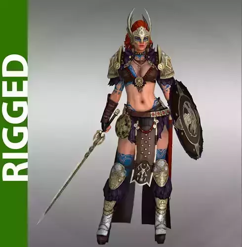 Valkyrie 3D Rigged Model 3D model