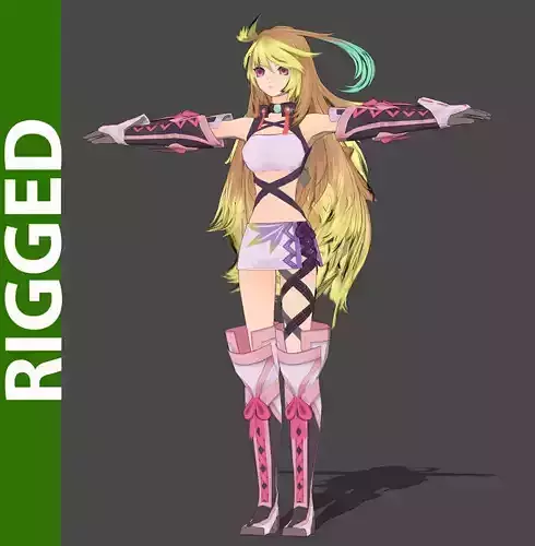 Toc Milla 3D Rigged Model