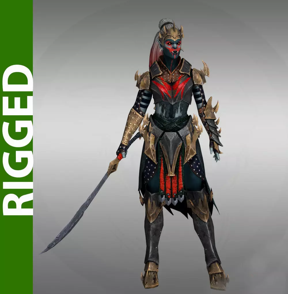 Teela 3D Rigged Model 3D model_0