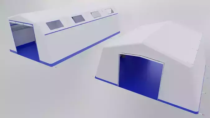 CDC Tents - Field Hospital Low-poly 3D model