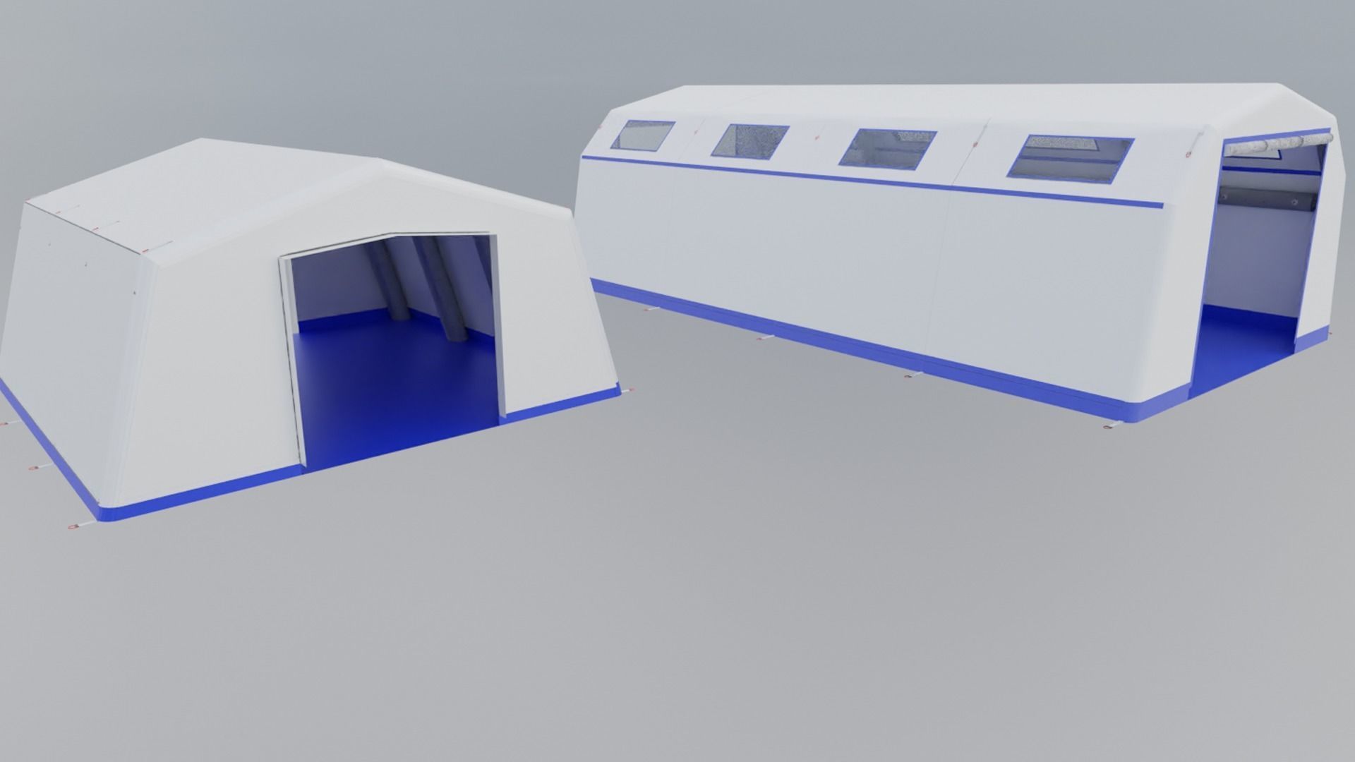 CDC Tents - Field Hospital Low-poly 3D model_4