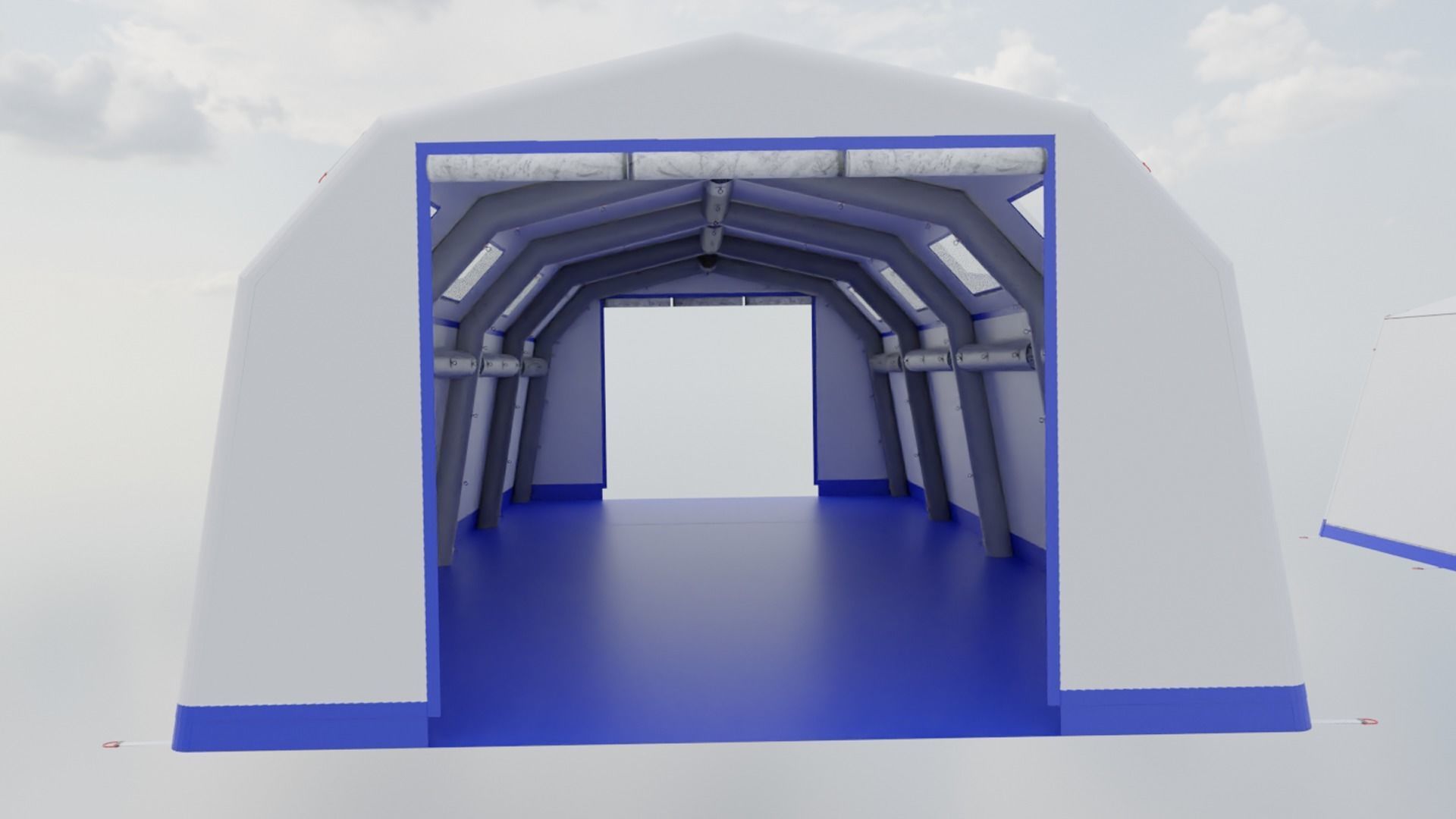 CDC Tents - Field Hospital Low-poly 3D model_1