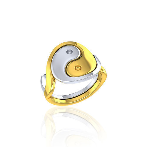 Ying Yang couple Ring 3D print model