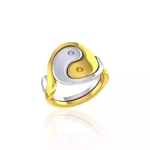 Ying Yang couple Ring