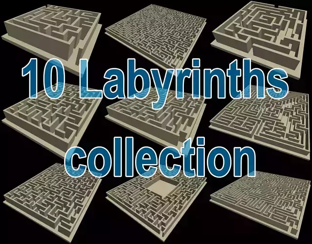 10 labyrinths collection 3D print model
