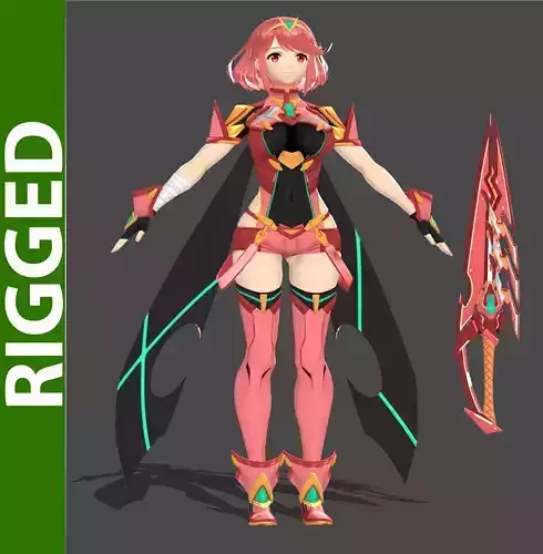 Pyra 3d Rigged Model  3D model