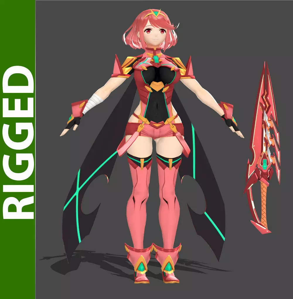 Pyra 3d Rigged Model  3D model_0