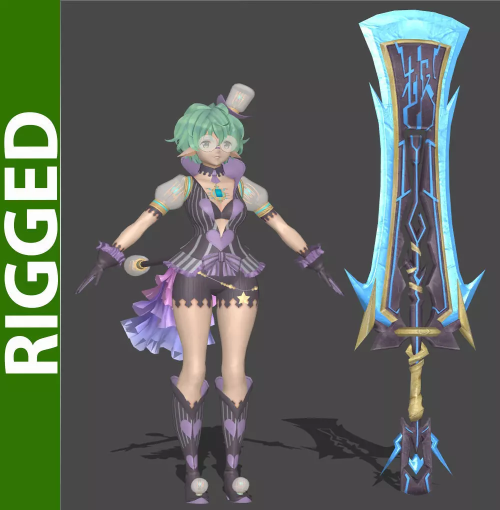 Pandoria 3d Rigged Model 3D model_0