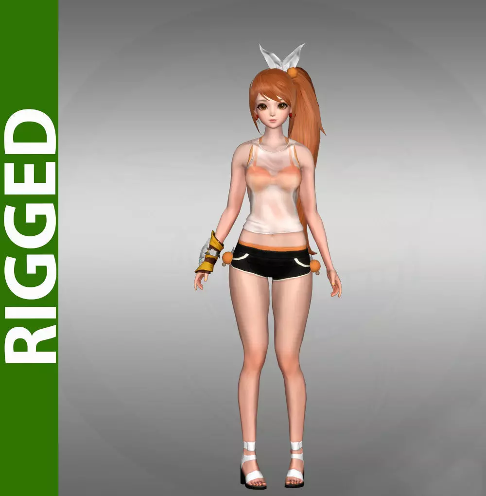 Norn Swimsuit 3d Rigged Model 3D model_0