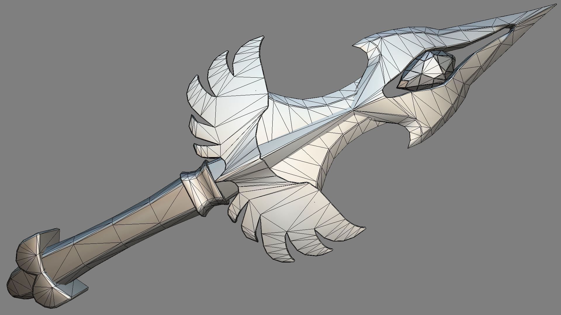 Holy Dagger Low-poly 3D model_4
