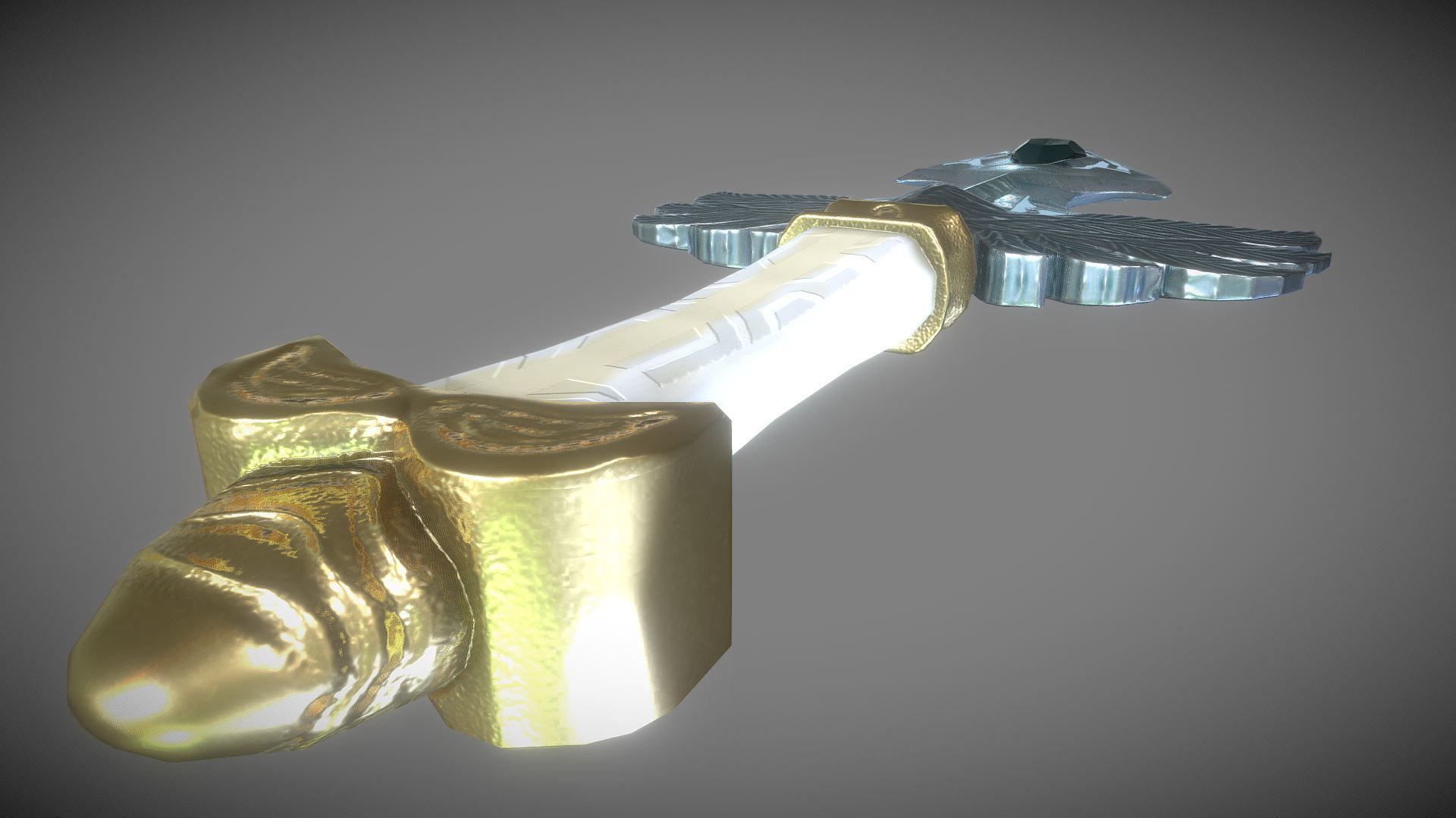 Holy Dagger Low-poly 3D model_3