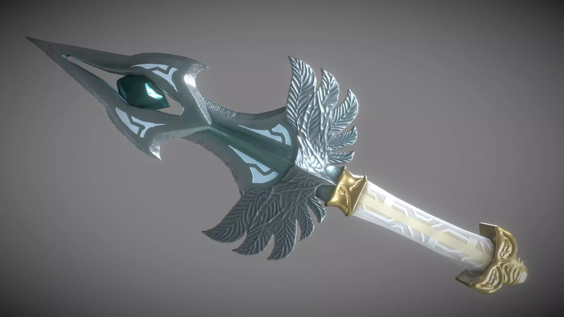 Holy Dagger Low-poly 3D model_0