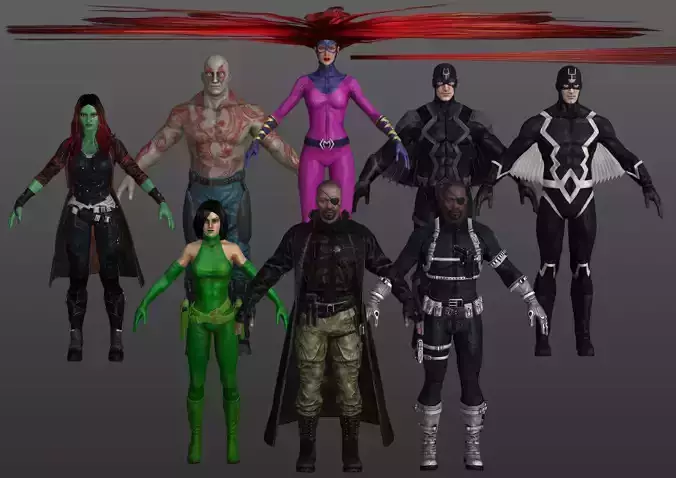 Marvel hero 3d Rigged Model