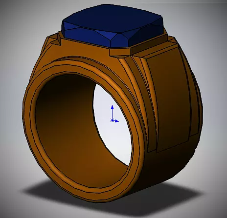 3D ring with stone 3D print model