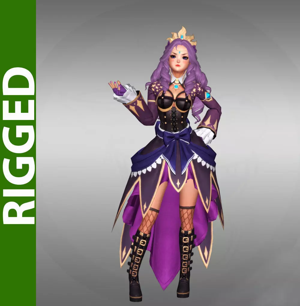 Brigitte Rigged 3D Model 3D model_0