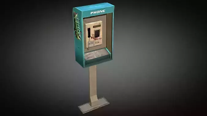 Phonebooth 01 Low-poly 3D model