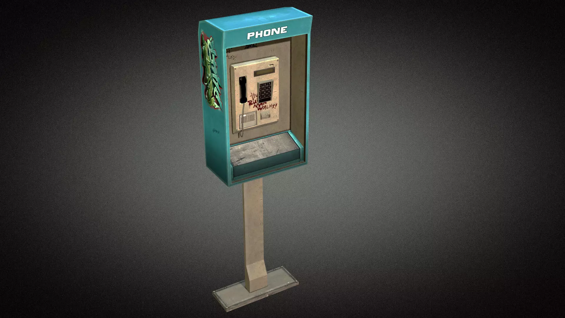 Phonebooth 01 Low-poly 3D model