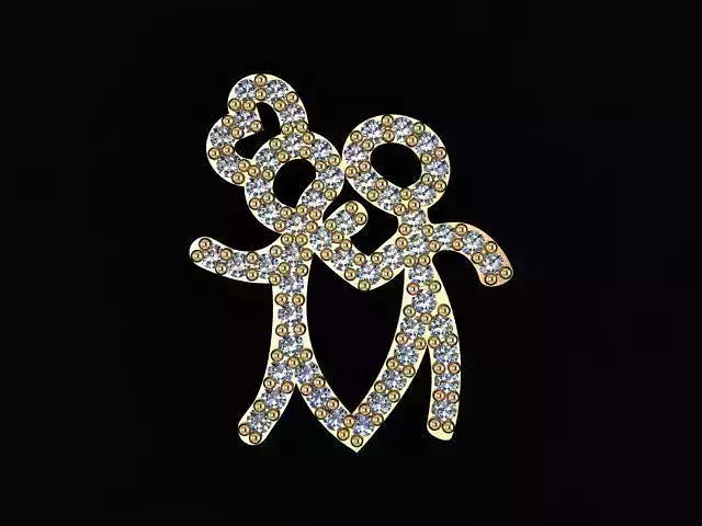 Dear necklace or earrings 3D print model