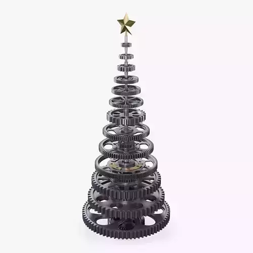 Stylized Gear Christmas Tree v 1 3D model