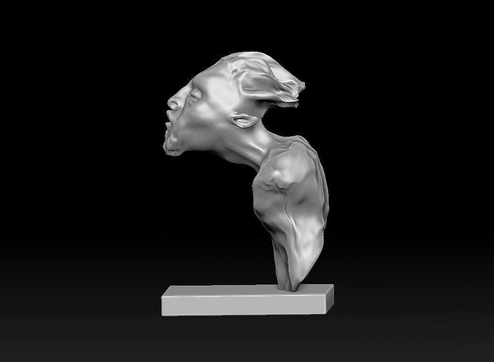 elf man bust 3D print model_13