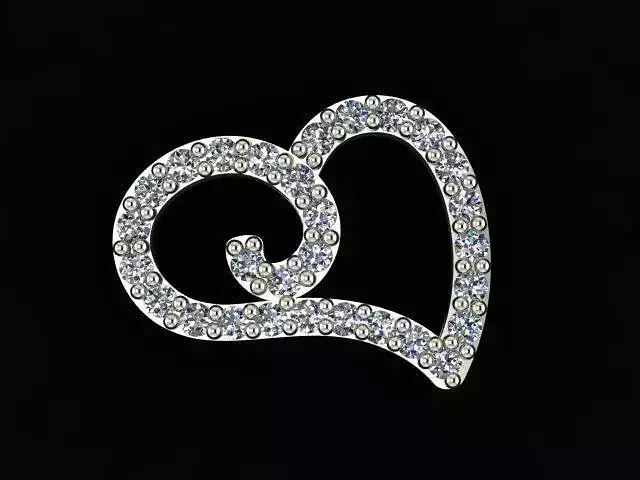 Heart necklace or earring 3D print model