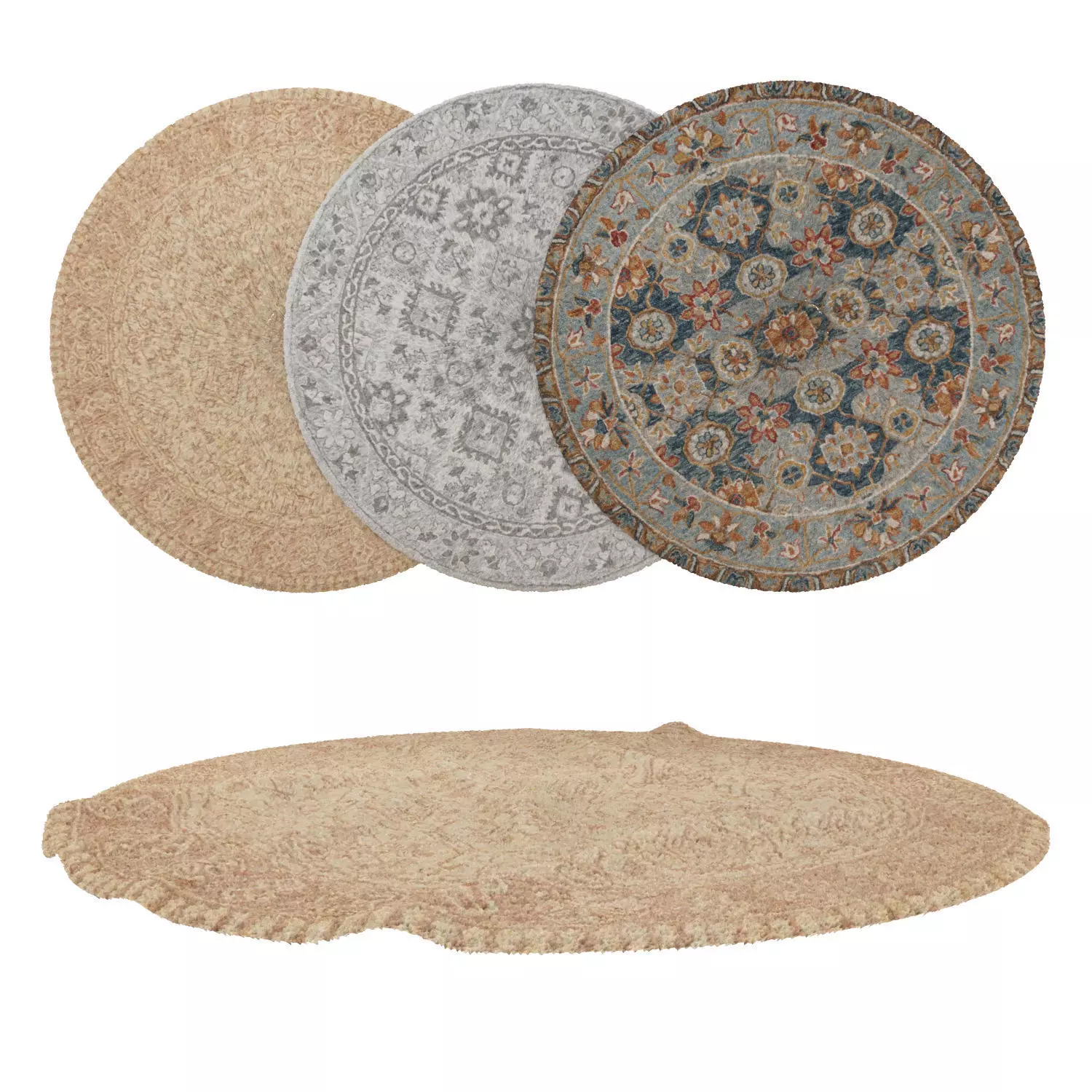 Round Rug Set 19 3D model_0