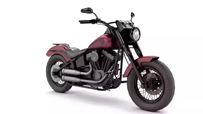 Harley Davidson Motorcycle Low-poly 3D model