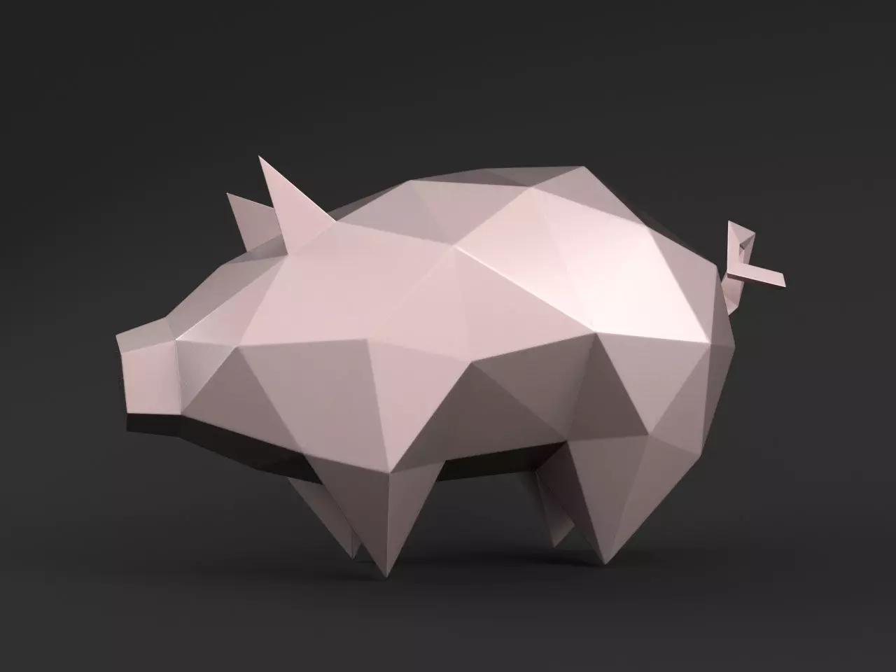 Pig triangular 3D print model