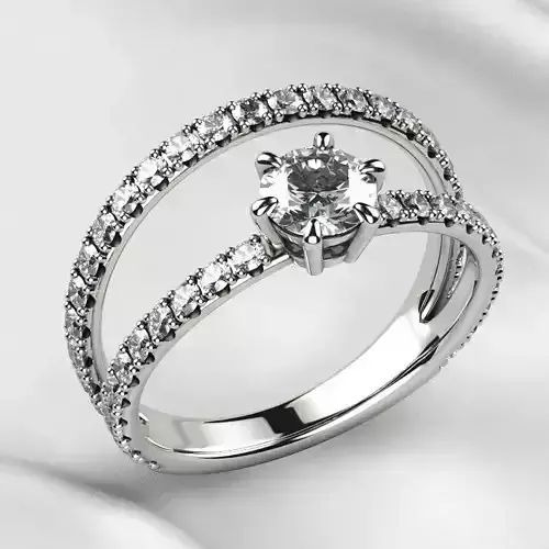 5mm Diamod Gold Double Ring