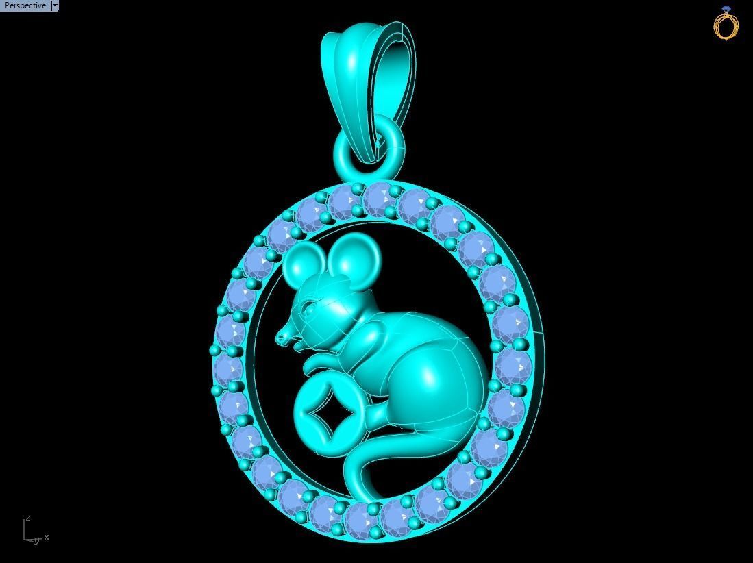 Mickey Mouse pendant - Mouse pendant 3D print model_12