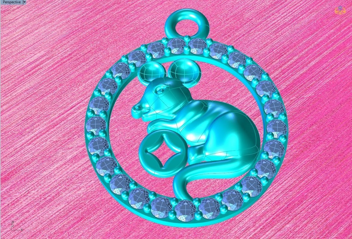 Mickey Mouse pendant - Mouse pendant 3D print model_8