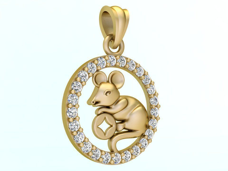 Mickey Mouse pendant - Mouse pendant 3D print model_3