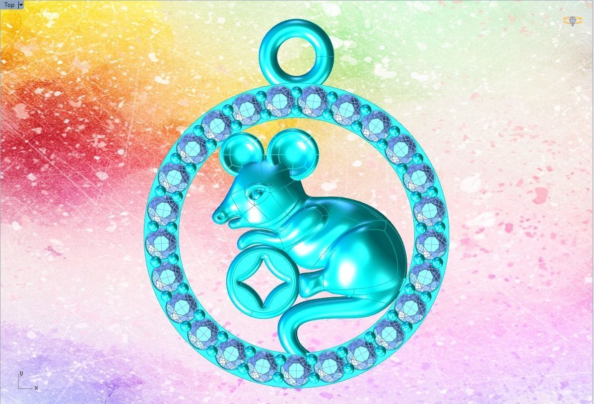 Mickey Mouse pendant - Mouse pendant 3D print model_5