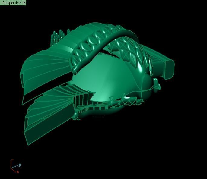 cleopatra eagle in gold 3D print model_11